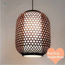 Southeast Asia style hand knitting bamboo art Chandelier Coffee E27 LED lantern lamp for porch&parlor&stairs&corridor LHDD035 2024 - buy cheap