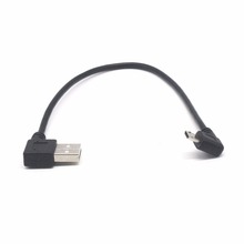 Cable Micro USB de ángulo recto, Cable USB 2,0 macho a Micro B macho de 5 pines, carga de sincronización y transferencia de datos, 25 CM 2024 - compra barato