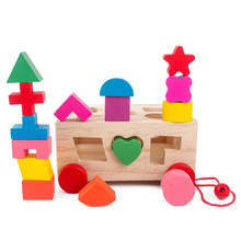 Деревянные Геометрические сборные блоки Монтессори, игрушки для детей, раннее обучение, развивающая игрушка, детские игрушки 2024 - купить недорого
