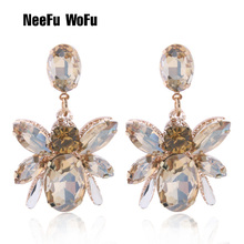 NeeFu WoFu Resin Earring Insect Big Earrings Copper Large glass earrings Brinco Ear Oorbellen Christmas 2024 - buy cheap