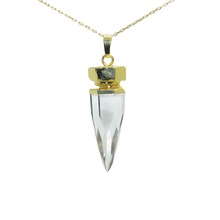 Fashion Women Jewelry Chain Necklace Femme natural Rock gold cap pillar clear crystal quartz dagger pendant necklace for women 2024 - buy cheap