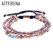 2018 Multilayer Bracelets Briading Macrame Beaded Bracelet Amazonite Stone New Design Yogi Bracelet For Women Gift 2024 - buy cheap