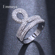 Emmaya Unique Zircon Inlaid Wedding Rings for Women Rhinestone Engagement Ring for Female Jewelry 2024 - buy cheap