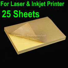 25 Sheets A4 Blank Kraft Label Sticker Paper Brown Self adhesive Paper For Laser & Inkjet Printer 2024 - buy cheap