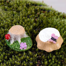 Zakka Resin  Stump Ornament Mini Crafts DIY Fairy Garden Miniatures Home Succulents Micro Moss Landscape Decoration 2024 - buy cheap