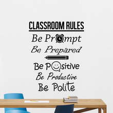 Classroom Rules Wall Decal Sign Be Positive Poster Education School Quote Teacher Idea Vinyl Sticker Decor Wall Art Mural X52 2024 - buy cheap