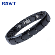 MNWT Unisex Black White Health Energy Ceramic Bracelet Men Magnetic Germanium Element Bracelets For Women Charms Fashion Jewelry 2024 - buy cheap