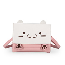 Japanese Style Embroidered Cat Messenger Bag Cartoon Cute Cat Girls Funny JK Uniform Shoulder Bag Satchels 2024 - buy cheap