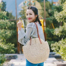 2018 NEW Round Straw Bag Women Crossbody Bag Summer Woven Messenger Bags Lady Handmade Woven Rattan Handbag Bolsos Mujor 2024 - buy cheap