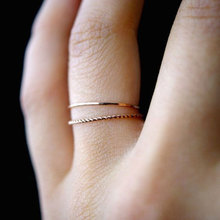 Double Voluble & Smooth Thin Golden Rings Simple Elegant Rings For  Women 5 Sizes 2024 - buy cheap