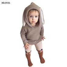 Зимний свитер для мальчиков, пуловер с кроликом для девочек, вязаный свитер, джемперы с кроликом для маленьких девочек, зимняя одежда 2024 - купить недорого