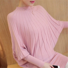 2019 Women Sweater Spring Loose Pullover Knit Batwing Sleeve Top Autumn Sweaters Pull Casual Ladies Bat Sleeve Jumper Tops D032 2024 - buy cheap