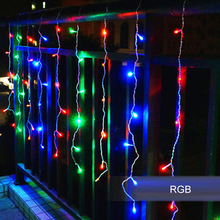 Luzes Da Cortina levou AC110V/220 V led luzes Icicle 4 M 96 Leds de cor cheia led branco branco e fresco Luzes luzes da corda para o Natal 2024 - compre barato