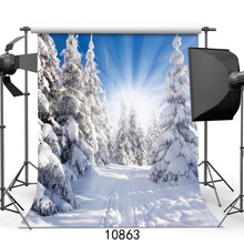 Winter Snowy Tree Photography Backdrops Forest Sunlight Backgrounds for Photo Studio Children Baby Shower Portrait Photo Shoot 2024 - buy cheap