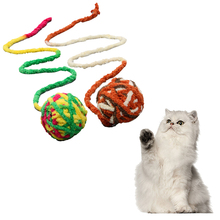 Длинный хвост пушистые кошки шерсть мяч игрушка красочный веревочный мяч игрушки для домашних животных кошка игрушка, игрушка для котенка 2024 - купить недорого