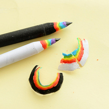 2 Pcs Pack Fashion Black White Rainbow Wooden Pencil Creative Student Writing Drawing Gift School Prize Supplies Stationery Set 2024 - buy cheap
