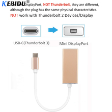 KEBIDU-Adaptador USB tipo C a mini DisplayPort, convertidor, compatible con 4K, UHD, 3,1 P, para Macbook Pro 1080 2024 - compra barato