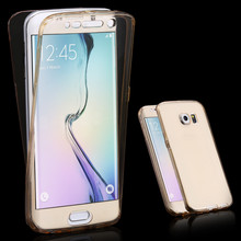 NOTOW Передний + задний Мягкий ТПУ Прозрачный 360 Полный чехол для Samsung Galaxy S6 Edge/S6 Edge Plus/s7/s7edge /s8Full сенсорный экран 2024 - купить недорого