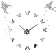 Angel Butterflies 3D DIY Large Wall Clock Modern Design Silent Acrylic Oversize Self adhesive Wall Clock Sticker Home Decor 2024 - buy cheap
