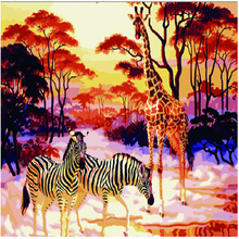 Картина по номерам на холсте зебра и жираф, 4050 см 2024 - купить недорого