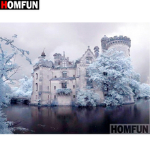 HOMFUN Full Square/Round Drill 5D DIY Diamond Painting "Castle scenery" Embroidery Cross Stitch 5D Home Decor Gift A16382 2024 - buy cheap