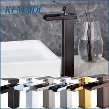 KEMAIDI Bathroom Waterfall Faucets 6 Finished Choice Bathroom Basin Faucet Brass Antique Hot and Cold bathroom Sink Mixer Taps 2024 - buy cheap
