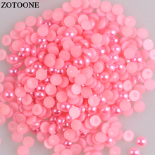 ZOTOONE ремесло глубокий розовый ABS имитация жемчуга полукруглые жемчужины с плоской задней частью полимерные бусины украшения для дизайна ногтей Diy Аппликация из страз E 2024 - купить недорого