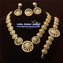 Gold Filled Dubai African  Flower Austrian Crystal  Necklace Bracelet Earring Ring Wedding/Bride Jewelry Set SJT001 2024 - buy cheap