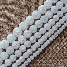 Wholesale Frost Crackle White Quartz4-16mm Round Beads 15"BeadsFor DIY Jewelry Making !We provide mixed wholesale for all items! 2024 - buy cheap