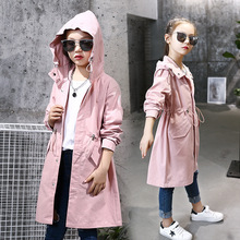 Girls Windbreaker Coat Spring Autumn Jackets for Girls Hooded Outwear For Teenage Kids Coats Girls Clothing 6 8 9 10 12 14 Years 2024 - buy cheap