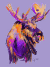 Purple Color Abstract Stag Oil Painting Hand-painted Beautiful Animal Stag Oil Painting for Wall Art Abstract Animal Painting 2024 - buy cheap