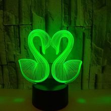 Seven color Swan 3d Creative Vision Nightlight 3d Stereo Table Lamps Hot selling Desktop Creative Moderne 3d Desk Lamp 2024 - buy cheap