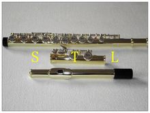 New 16 closed hole flute C key Gold lacquer Body with Silver plate Keys 2024 - buy cheap