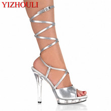 High Heels Shoes Sexy Dance Shoes 13 CM High Heels Sandals Night Club Silver Pole Dancing Sandals N-003 2024 - buy cheap