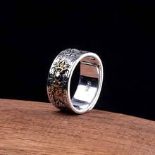 S925 pure silver jewelry Thai silver Seiko men's opening design six words rings 2024 - buy cheap