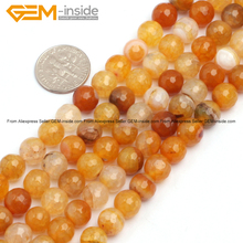 Round Faceted Yellow Crackle Agates Stone Beads For Jewelry Making 8mm 15inches DIY Freeshipping Wholesale Gem-inside 2024 - buy cheap