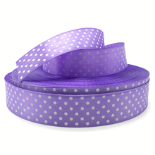 5yards 1"(25mm) Purple Polka Dots Satin Ribbon Printed Polyester Ribbon DIY Christmas Wedding Decoration Handmade Materials 2024 - buy cheap
