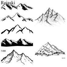 Rejaski Black High Mountain Tattoo Stickers Men Body Arm Painting Temporary Tattoo Women Hands Makeup Tip Waterproof Tatoos Hill 2024 - buy cheap