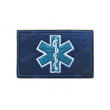 Emblema bordado médico da estrela da vida emt, remendo, cruz, tático, militar, apliques, para combate, apliques, bordados 2024 - compre barato