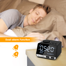 Bluetooth 4.2 Radio Alarm Clock Speaker With 2 USB Ports LED Digital Alarm Clock Home Decration Snooze Dual Alarm Table Clock 2024 - buy cheap