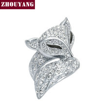 Кольцо ZHOUYANG ZYR041 из розового золота с милыми лисьими кристаллами всех размеров 2024 - купить недорого