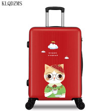 KLQDZMS 20/22/24/26inch fashion cartoon ABS+ PC rolling luggage girls travel suitcase men trolley bag on wheels 2024 - buy cheap