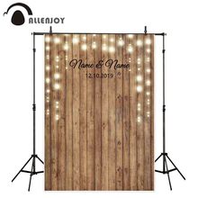 Allenjoy picture background wood light post romantic wedding personalizado photography backdrop banner photozone photobooth 2024 - buy cheap