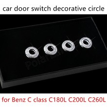 4 pieces gold/silver Car door bolt circle diamond decorative cover trim for Me-rcedes-Ben-z C-class C180L C200L GLC200 Car 2024 - buy cheap