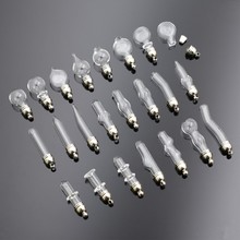 50pieces 5mm glass Vial Pendant (metal cap with rubber plug mini glass charm/ bottle miniature vials jewelry 2024 - buy cheap