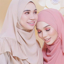 70*185 CENTÍMETROS Mulheres Lenço Muçulmano Plain Chiffon Dobra Hijab Islâmico Xales e Wraps foulard femme musulman Cabeça Árabe lenços 2024 - compre barato