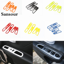 Sanvideo-capa de botões para jeep renegade 2015, 2016, abs, pérola, cromada dentro, interior da porta, painel, guarnição, 8 cores 2024 - compre barato
