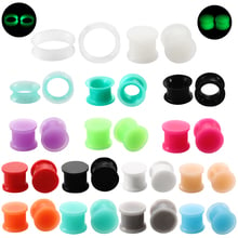 Plugues de ouvidos de silicone flexível, 2 tamanhos de silicone, expansor para ouvidos, haste para orelha, piercing corporal, joia 2024 - compre barato