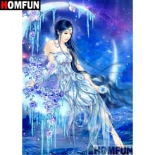 HOMFUN Full Square/Round Drill 5D DIY Diamond Painting "Moon beauty" Embroidery Cross Stitch 5D Home  A08006 2024 - buy cheap