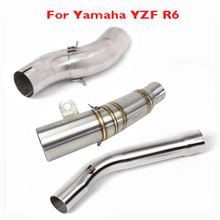 Motorcycle YZF R6  Exhaust Pipe Mid Connect Link Tube Pipe Stainless Steel Titanium Middle Link Pipe for Yamaha YZF R6 1998-2019 2024 - buy cheap